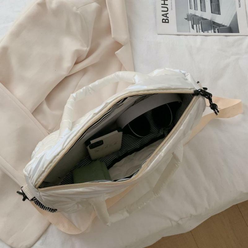 Dorywczo pikowane bawełniane torebki damskie modne z kosmicznym nadrukiem wyściełane torby na ramię duża pojemność torby Crossbody dla kobiet 2021 Tote