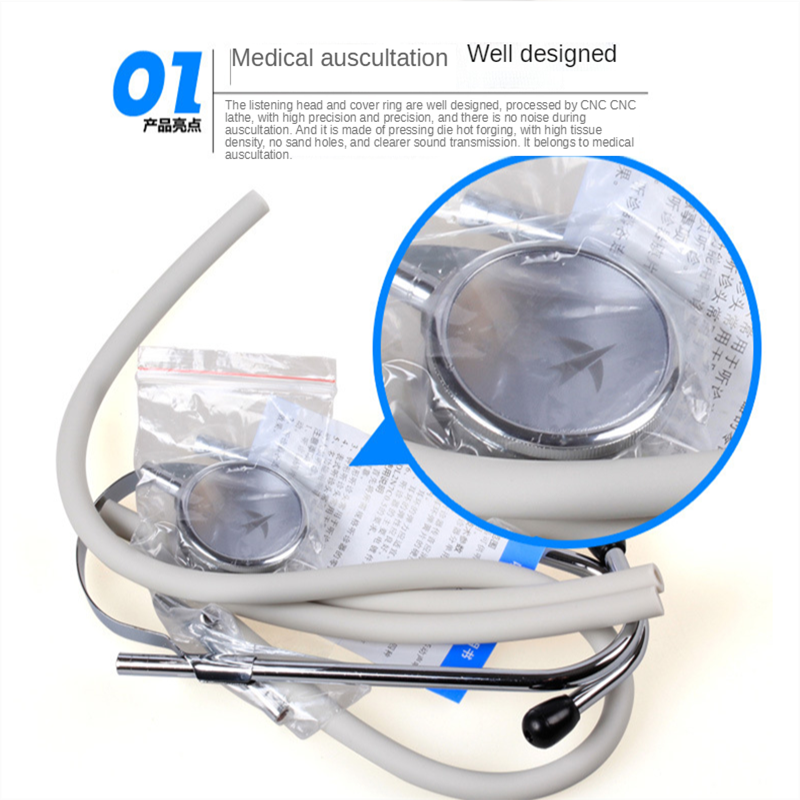Estetoscopio de un solo uso para mujeres embarazadas, estetoscopio médico para el hogar, corazón fetal, cabeza con forma de campana de oreja Doble