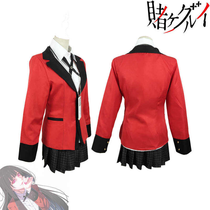 Kakegurui-Conjunto de uniforme escolar para chica, Sudadera con capucha, Runa Yomotsuki, Cosplay, peluca, Kirari, Jabami Yumeko, vestido de Halloween