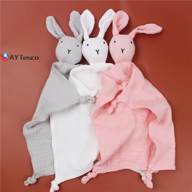 AY TescoNewborn Baby Schlafen Puppen Spielzeug Kinder Bunny Beruhigen Beschwichtigen Handtuch Bib Weiche Baumwolle Mini Tröster