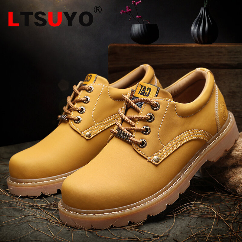 New style men's and women's Martin boots for autumn and winter, high-end tooling shoes, British leather shoes,four seasons shoes