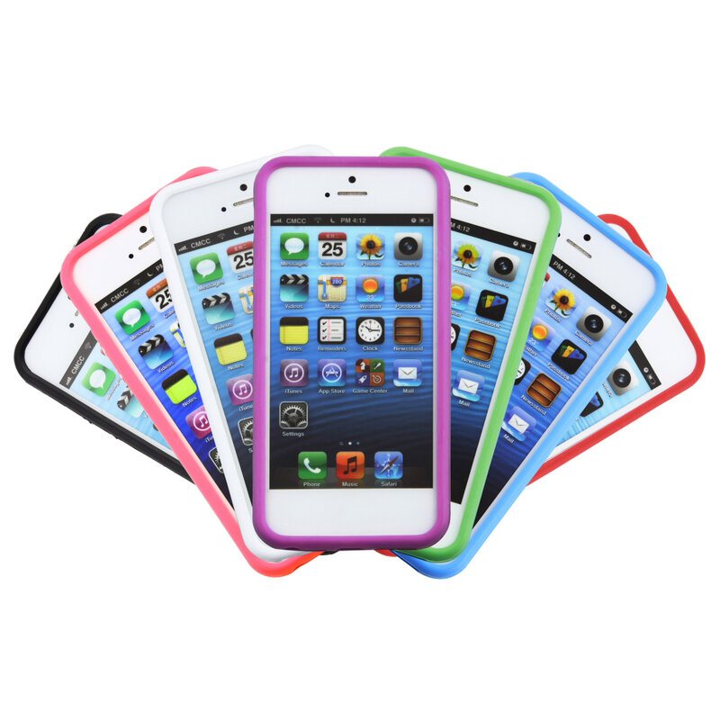 Funda de silicona TPU para iPhone 5, marco de parachoques, 5S, promoción