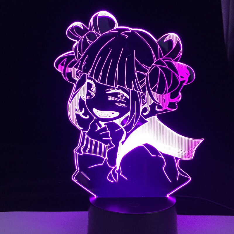 Himiko Toga – lampe thème MY HERO ACADEMIA, en 3D, ANIME Boku no Hero Academia, lumières de nuit croisées, pour décoration de chambre à coucher