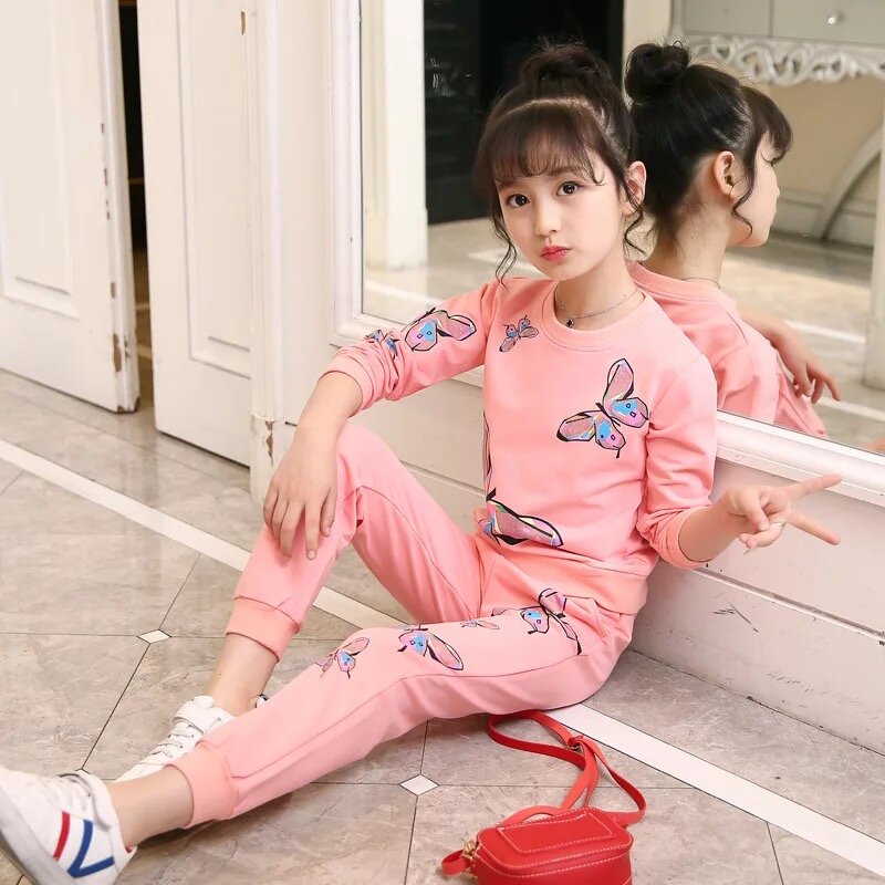 Girls Clothing Sets Autumn Winter Kids Long Sleeve Sweatshirts+Pants Suit Girl Outewear Children Clothes Set 5 7 8 9 10 12 Years