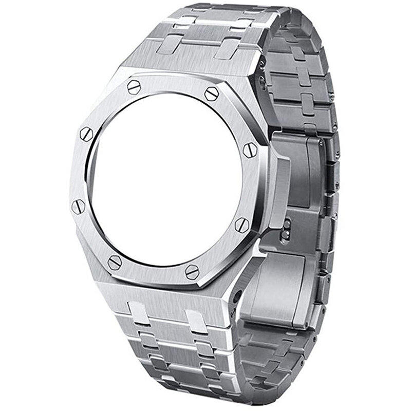 316 pulseira de aço inoxidável pulseira de prata pulseira masculina substituição pulseira de metal para casio GA-2100/GA-2110 corrente relógio