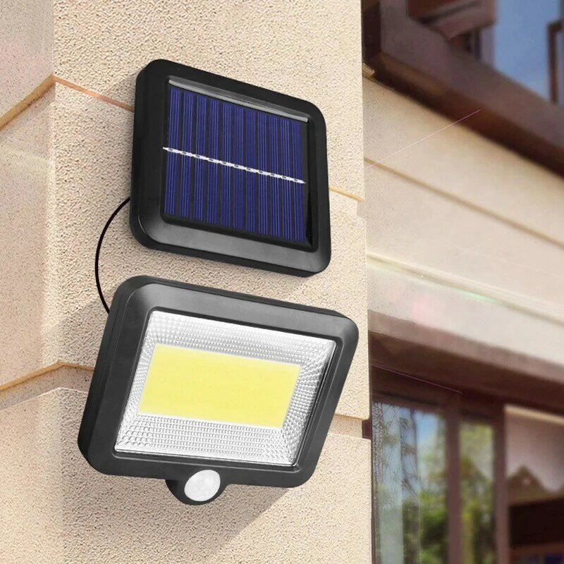 COB LED Solar Wall Light PIR Motion Sensor Floodlight กันน้ำกลางแจ้งสวนโคมไฟสำหรับตกแต่งสวน Pathway Street โคมไฟพลังงานแสงอาทิตย์