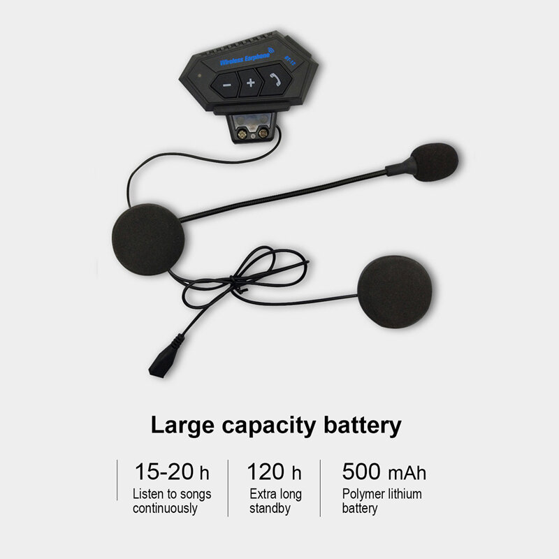 Oreillette Bluetooth V4.2 pour moto, appareil de communication pour casque, Intercom pour moteur, réduction du bruit, Microphone, micro