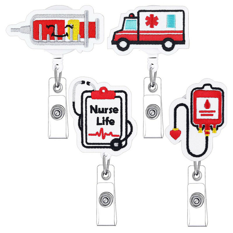 Модный фетровый выдвижной значок с вышивкой для медсестер мультяшный значок держатель для студентов врачей ID держатель для карт Аллигатор