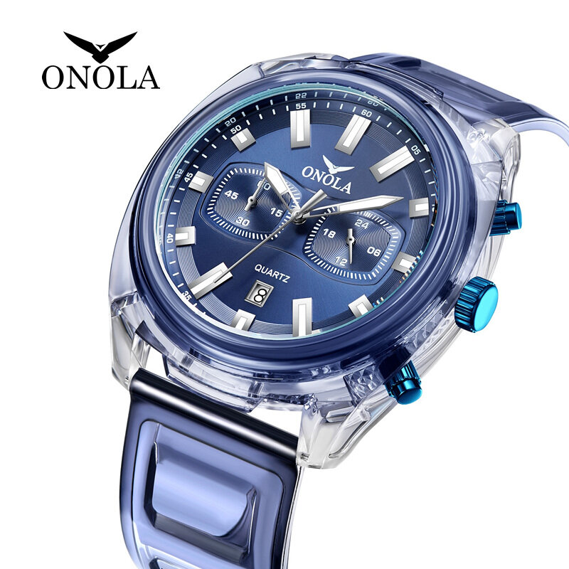 พลาสติกโปร่งใสนาฬิกาผู้ชาย ONOLA 2021ใหม่แบรนด์แฟชั่น Dress ที่ไม่ซ้ำกันกีฬานาฬิกาผู้ชายผู้หญิงกั...