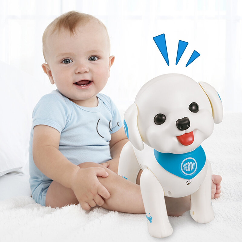 Controle remoto brinquedo robô cão pequeno teddy crianças presente brinquedo elétrico andando vai chamar de controle remoto 3-6 anos de idade menino menina