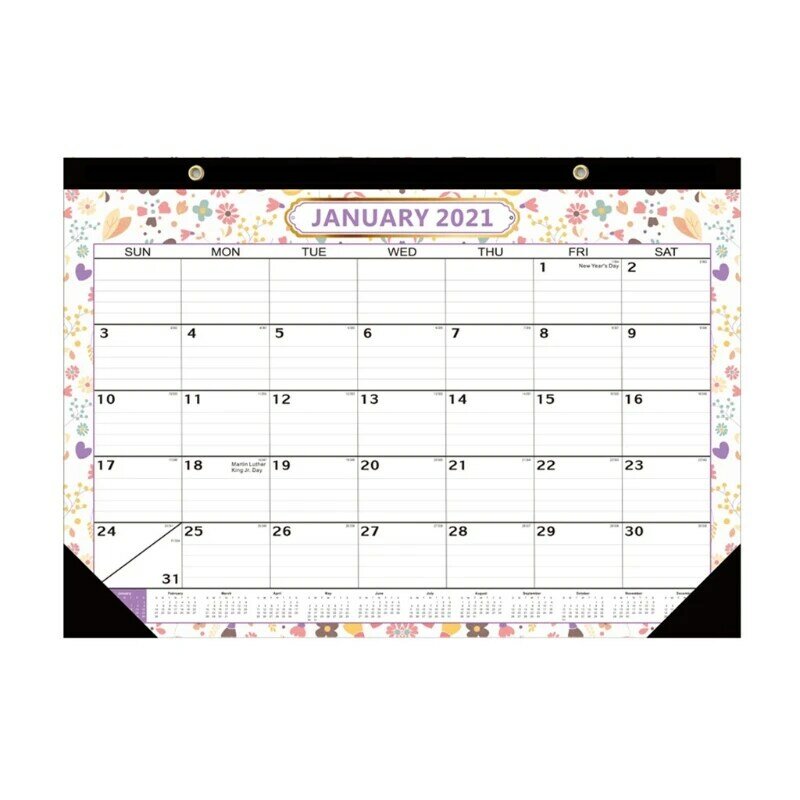 Calendario anual colgante de pared, Agenda mensual diaria de planificación, Agenda anual, 2021