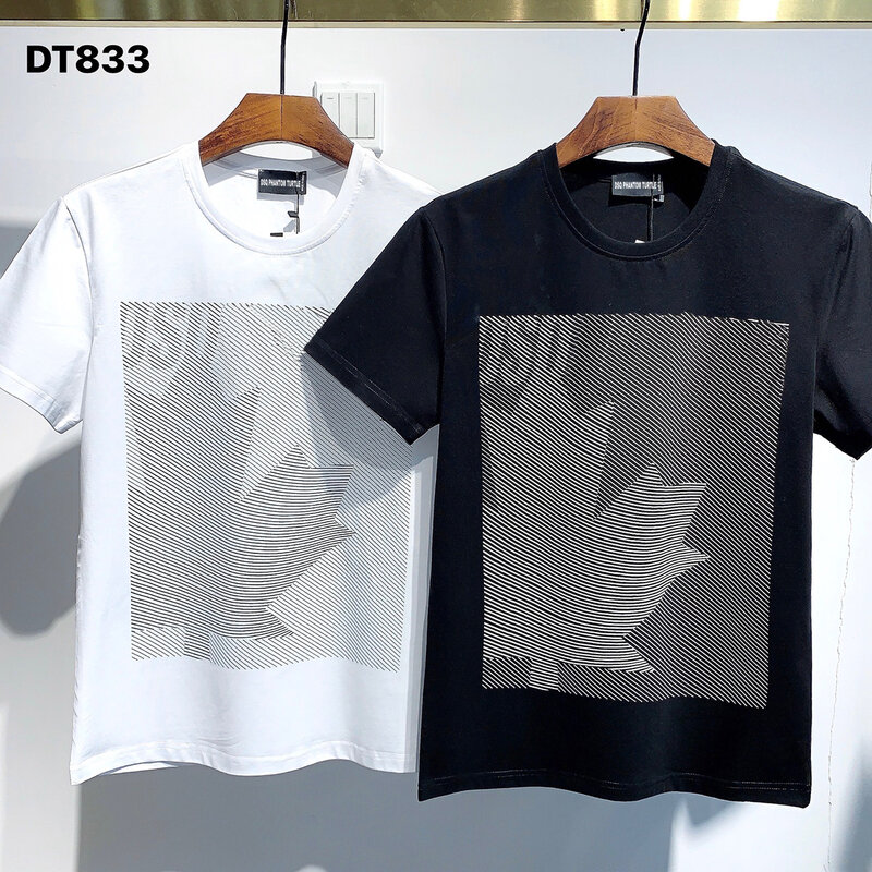 DSQ PHANTOM TURTLE 2021summer new t-shirt men fashion print 100% cotton tees breathable quality tees DT833