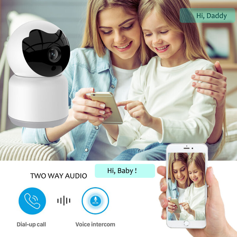 3MP Tuya Kamera Smart WIFI Nirkabel Keamanan Rumah Kamera IR Malam Visi Two Way Audio Pengawasan CCTV Bayi Hewan Peliharaan Monitor