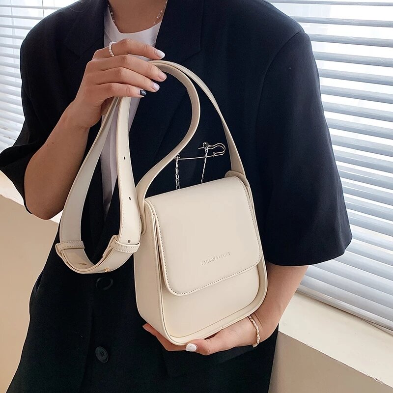 Fashion Solid Color Small Tote Bag  Summer New High-Quality PU Leather Women Designer Handba Luxury Brand Shoulder Messenger Bag
