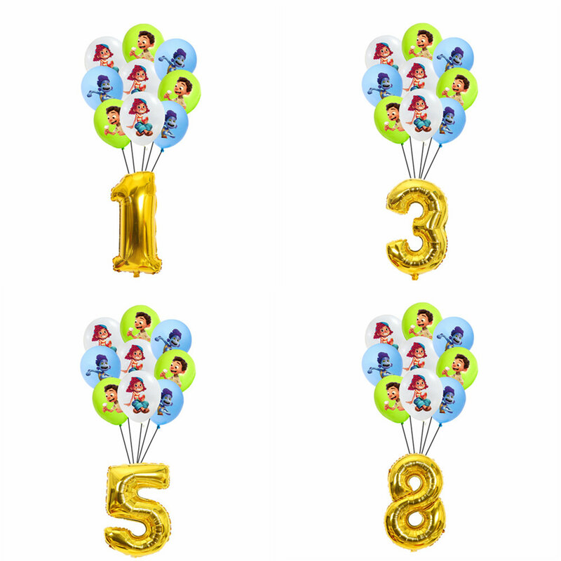 Disney Pixar Luca numer motywu balony lateksowe zestawy dekoracje na imprezę urodzinową zabawki dla dzieci Baby Shower zaopatrzenie firm Home Decor