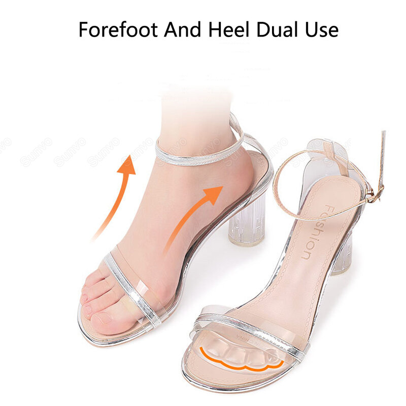 3 Pair Forefoot Insert Gel Pads For Women High Heels Half Silicone Insoles for Shoes Inserts Foot Insoles Anti-Slip Shoe Pads