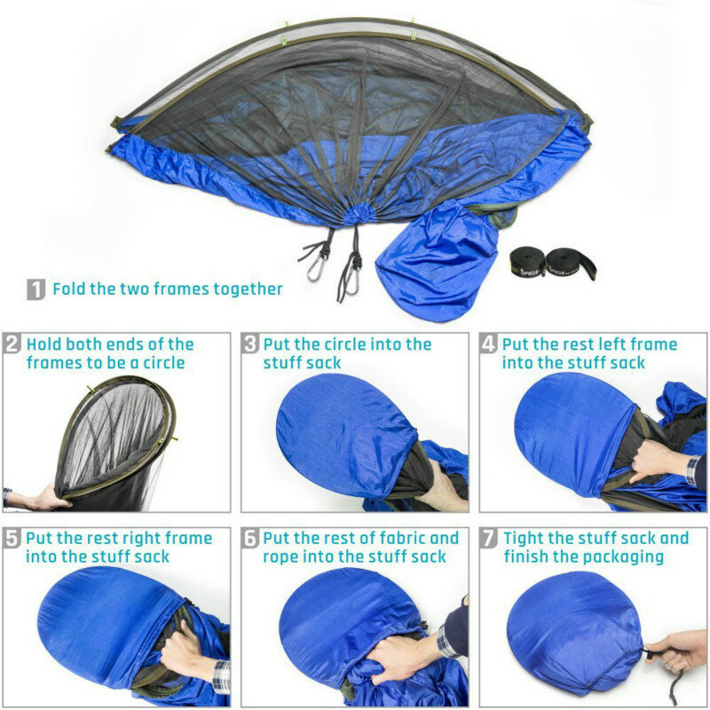 Amaca automatica apribile amaca ultraleggera per paracadute con baldacchino caccia zanzariera doppio sollevamento mobili da esterno