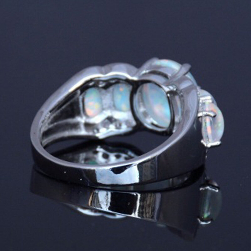 Nowy pięć w kształcie jajka Opal cyrkonią pierścionek zaręczynowy biżuteria ślubna dla kobiet panna młoda prezent Party biżuteria Anillos Mujer Anel