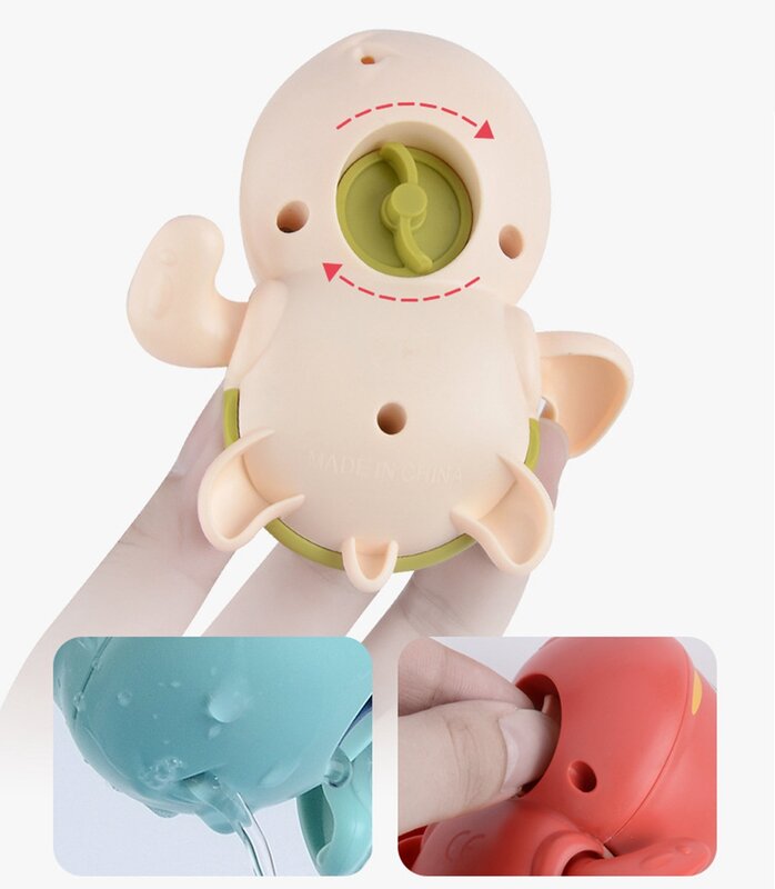 Juego de ducha para bebés, juguetes de baño para niños pequeños con mecanismo de relojería, ideal para baño de tortugas