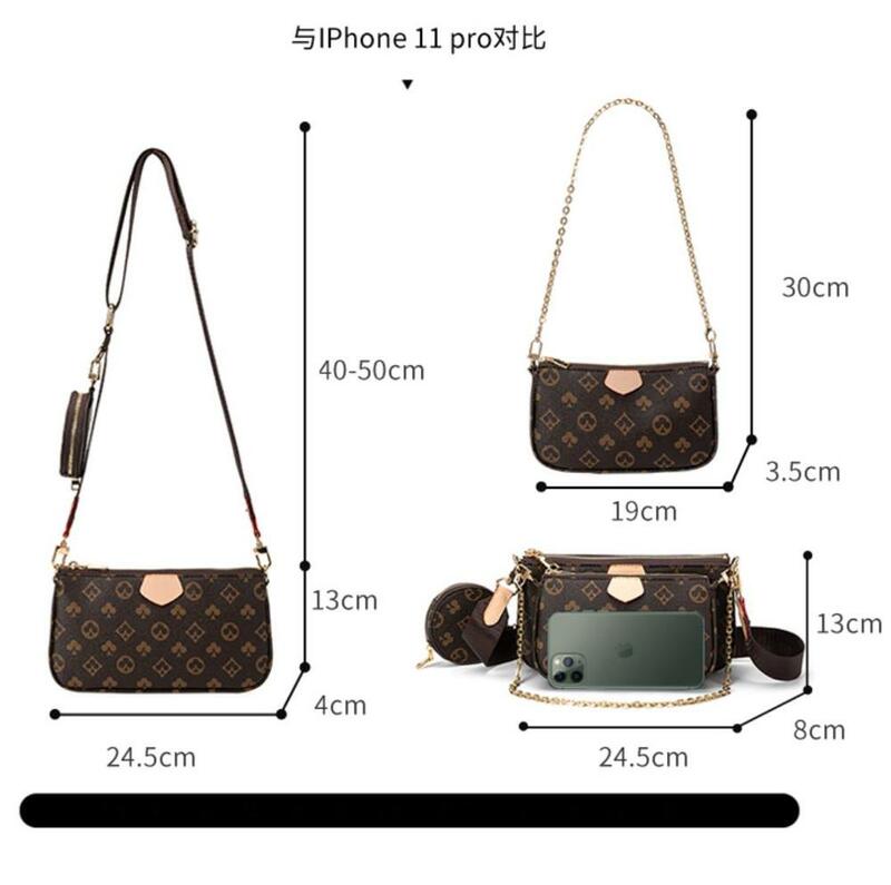 Famous Brand Bag Luxury Crossbody Bag 3-in-1 Vintage Handbag PU Leather Tote Bags Fashion Majhong Bag 2020 for Women