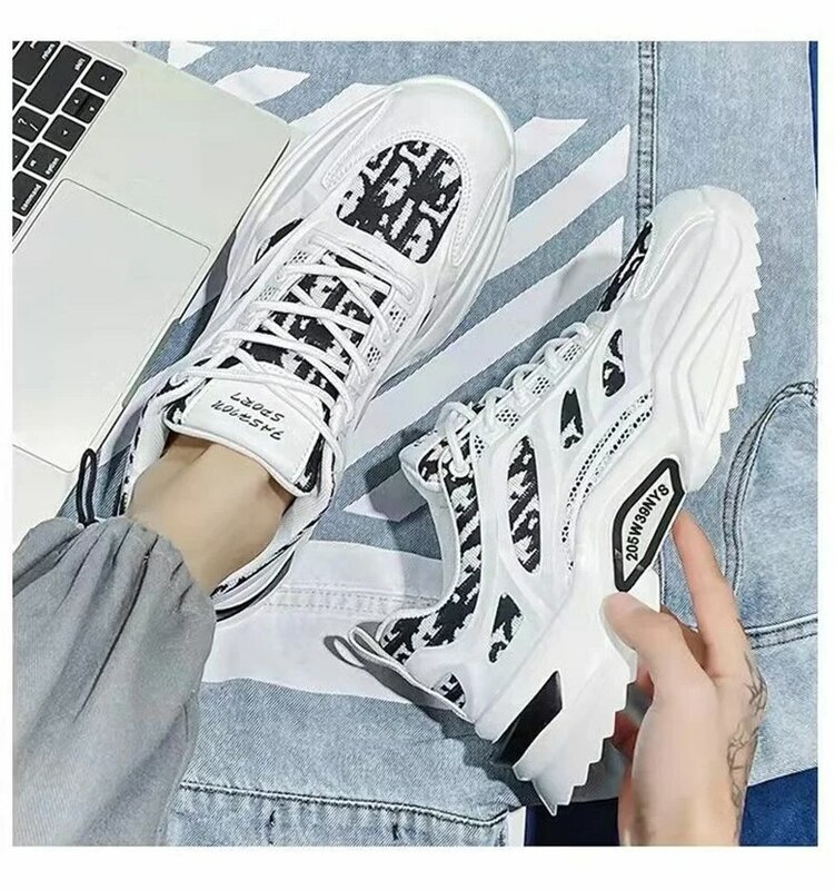 Мужская обувь, новинка 2021, Корейская версия тренда лета, дышащая сетчатая обувь для занятий спортом и отдыха, бега, пешего туризма, обувь для ...