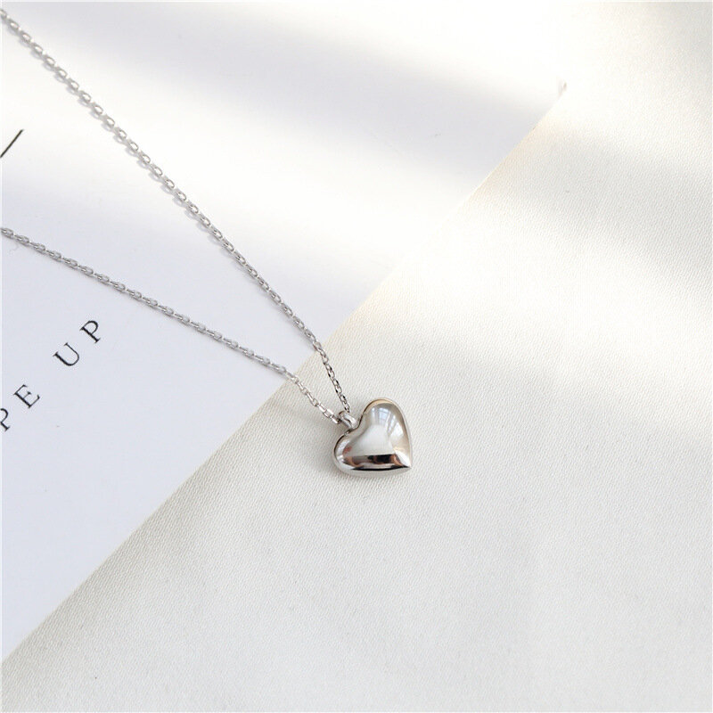 Sodrov Silver Necklace for Women Silver 925 Sterling Cute Sweet Heart Pendant Necklace Jewelry