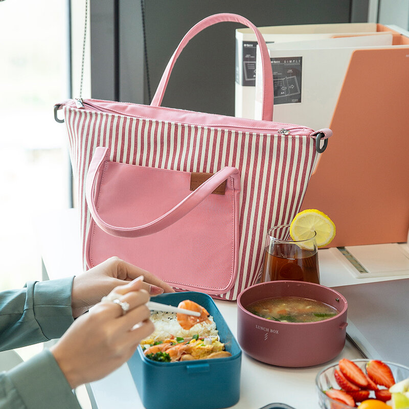 High-Kapazität Mittagessen Taschen Wasserdichte Lebensmittel Picknick Lunch Box Tasche Isoliert Für Büro Frauen Kühler Taschen Dropshopping