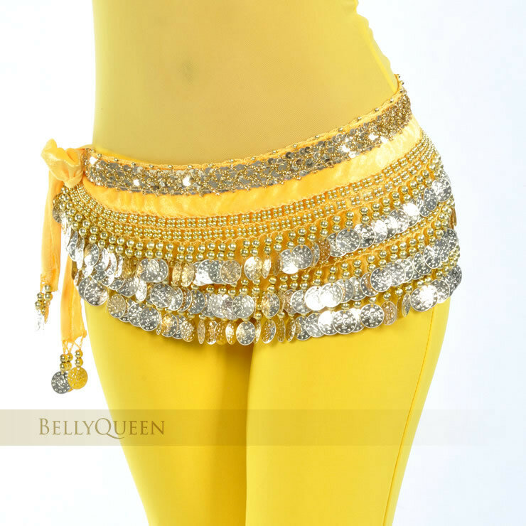 2021 traje de dança do ventre roupas cinto de dança indiano bellydance cintura corrente hip cachecol feminino menina dança com 248 ouro moeda 10 cor