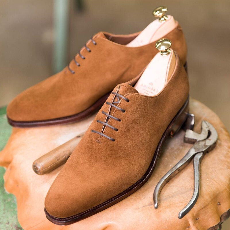 Zapatos de tacón bajo Oxford para hombre, calzado con cordones de ante de imitación, a la moda, KS586