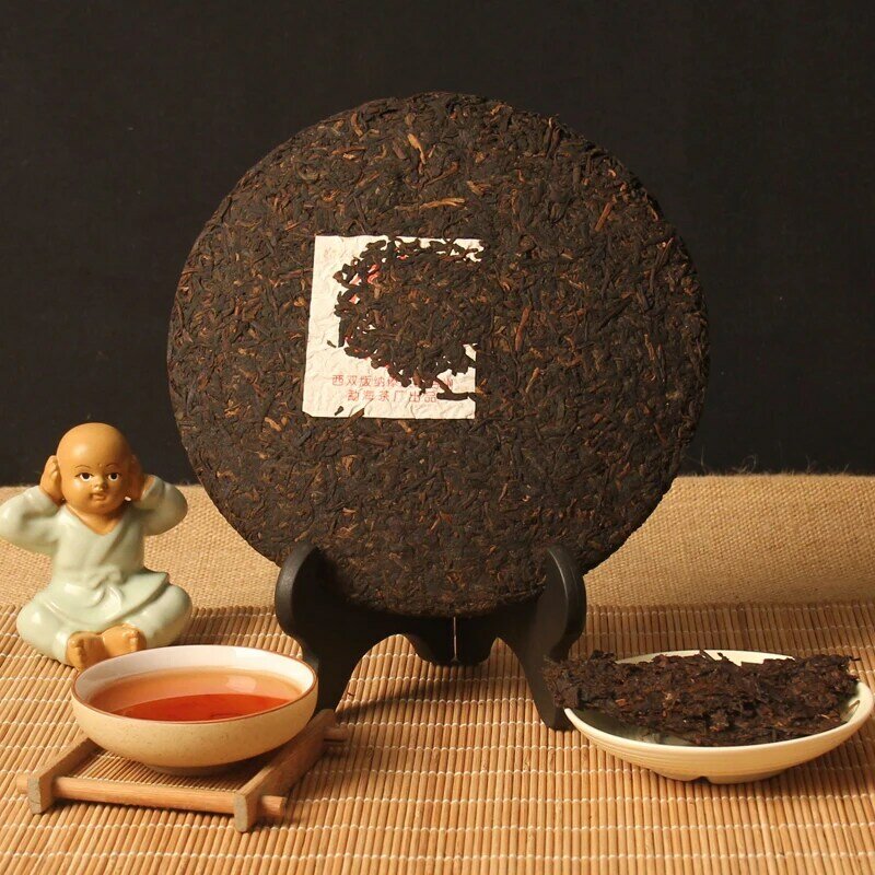 Feito em 1990 maduro puer er te 357g mais antigo puerh chá mel doce maçante-vermelho chinês yunnan puer er plutônio/er claro fogo perda de peso chá brinquedo