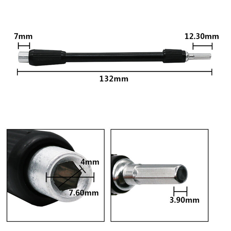 132mm Flexible Drill Bit Extension Shaft Screwdriver Drill Bit Holder 4mm Hex Shaft Rod Adapter Power Tool