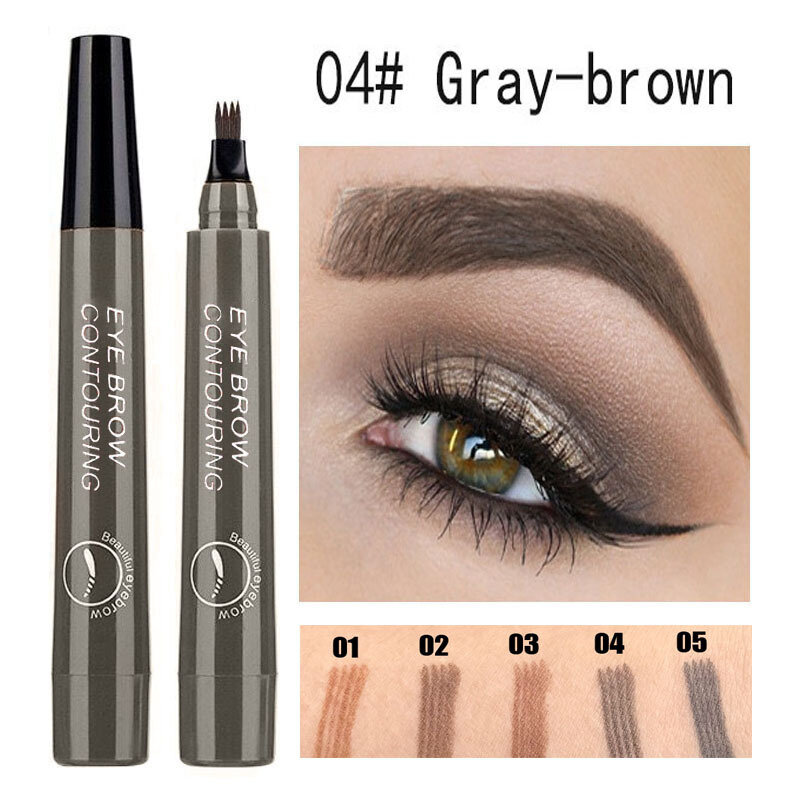 Waterproof Eyebrow Makeup Pen Fork Tip Eyebrow Tattoo Pencil Long Lasting Quick Dry Liquid Eye Brow Pencil Beauty Cosmetics Tool