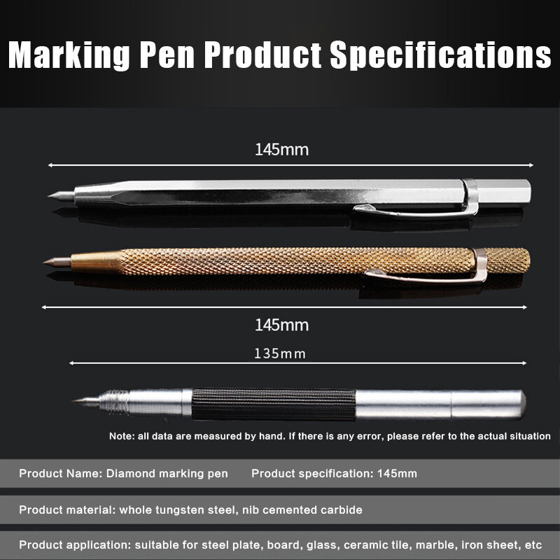 3Pcs 3ประเภทโลหะ Marker ปากกาแกะสลักทังสเตนคาร์ไบด์ Nib ปากกา Stylus สำหรับแก้วเซรามิคโลหะไม้แกะสลักมือ...