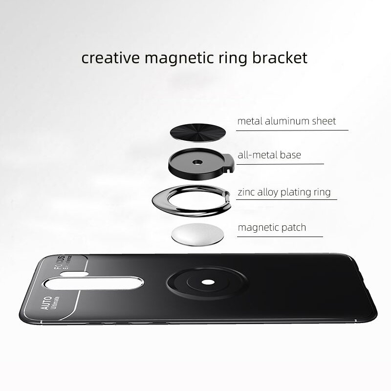 Чехол для Redmi Note 6 7 8 8t 9 9s 10X K20 K30 Pro max, металлический Невидимый кольцевой кронштейн, мягкий чехол для Redmi 7 8 9 A 9c, силиконовый чехол