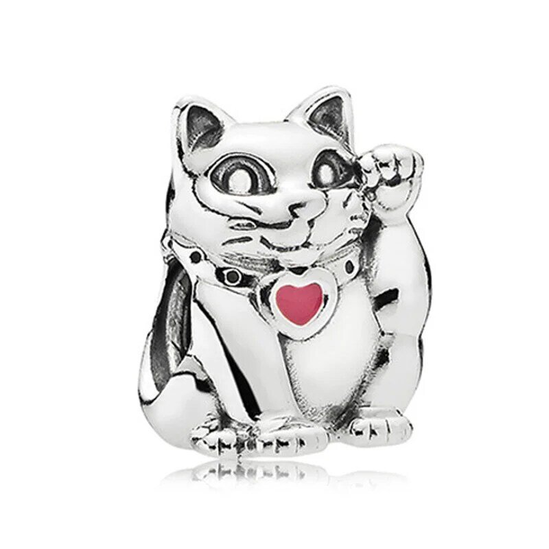 45 stylów zwierząt serii uroczy pies kot na szczęście sowa wąż Bunny koraliki Fit oryginalny Pandora Charms srebrna kolorowa bransoletka kobiety biżuteria
