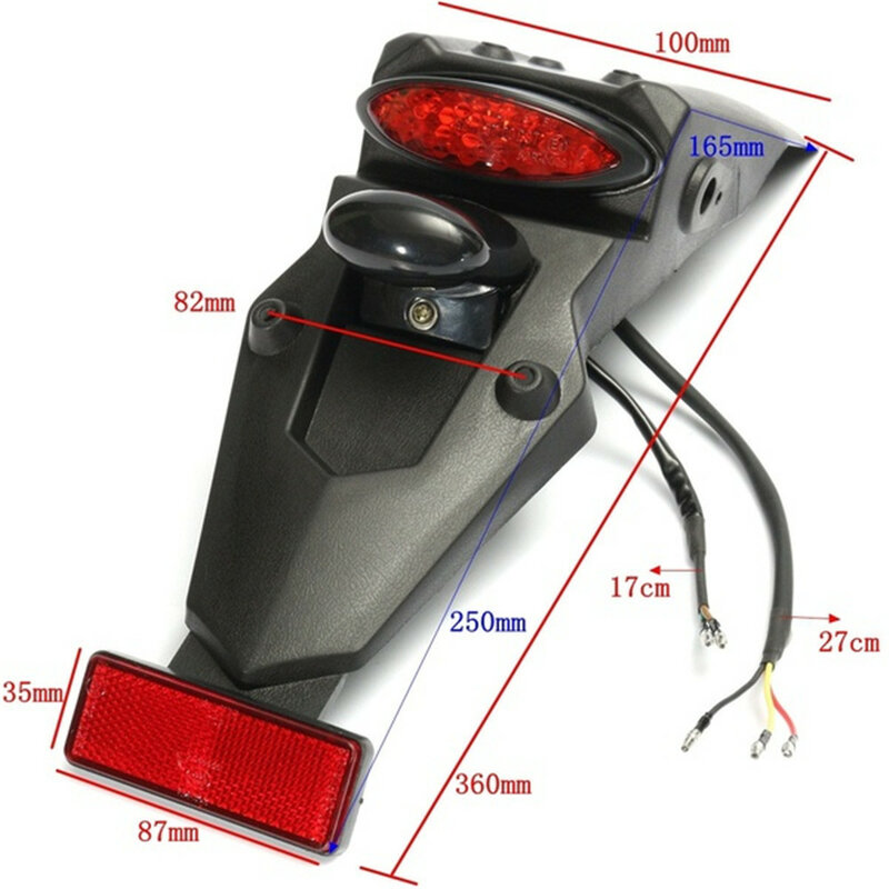 Moto Nero Dirt Bike Parafango Posteriore LED Indicatori di Direzione Luci di Coda di Arresto Del Freno Luce Targa Luce targa Supporto