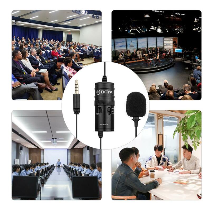 Mic BOYA BY-M1 BY-M1 Pro Microphone Lavalier Studio Mic Clip-on Condenser Mic for Smartphone iPhone Android DSLR Camcorder Audio