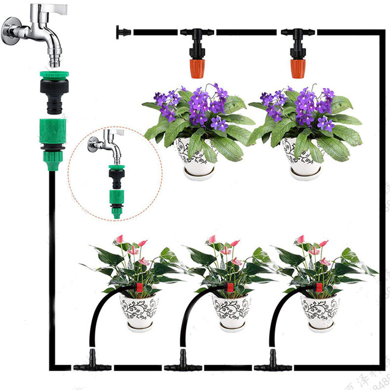 50M Garten Bewässerung System Micro Drip Bewässerung System Automatische Selbst Bewässerung Kit Tropfer Beschlagen Kühlsystem
