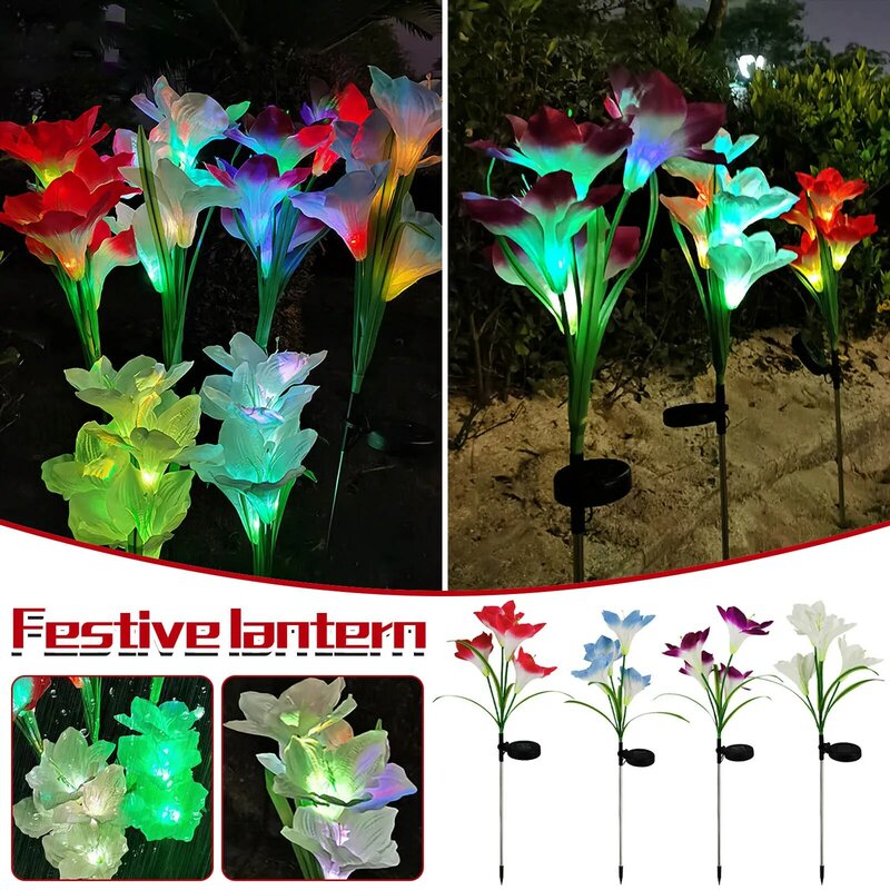 Lámpara Solar de simulación para decoración de jardín, figuritas de paisaje de lámpara LED para jardín, patio exterior