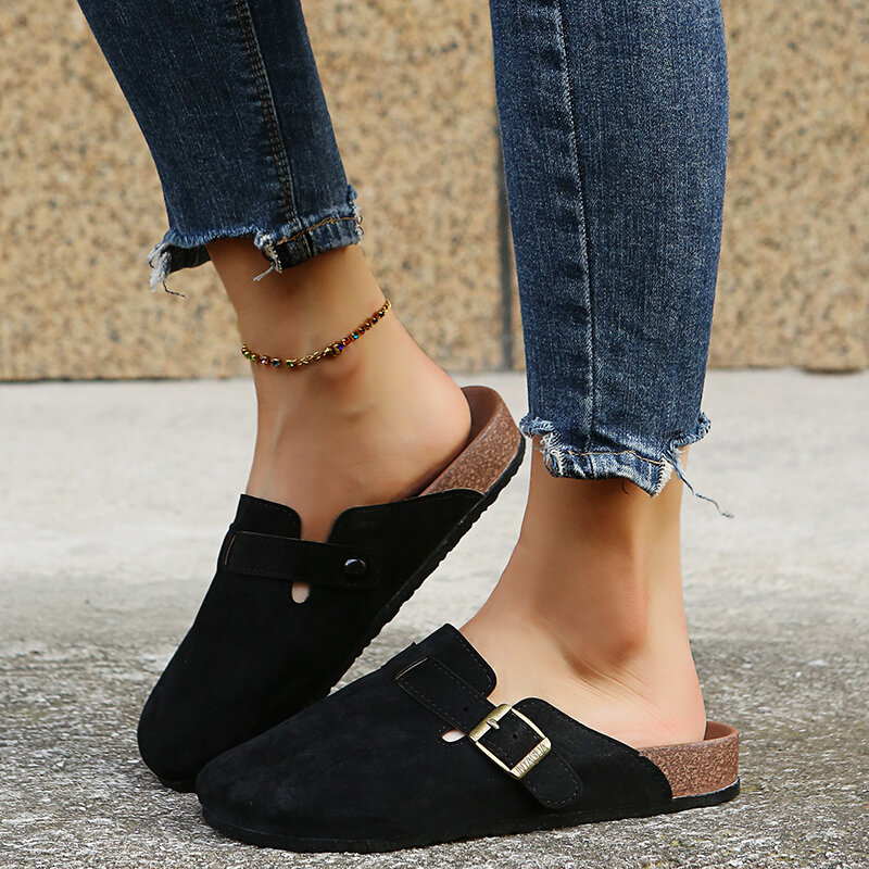 2021 Women's Summer New Solid Color Suede Flat Casual Shoes Comfortable and Light Outdoor Women's Shoes Large Size 35-44