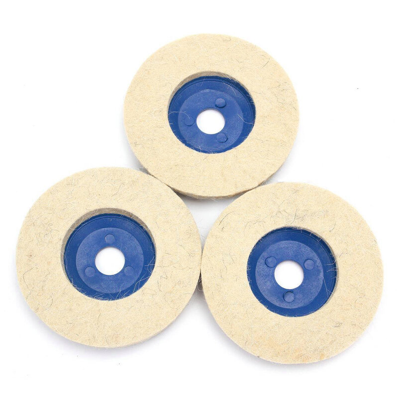 3 stücke 100mm 4 zoll Wolle Polieren Schleifen Rad Filz Polieren Discs Pads Set Blau