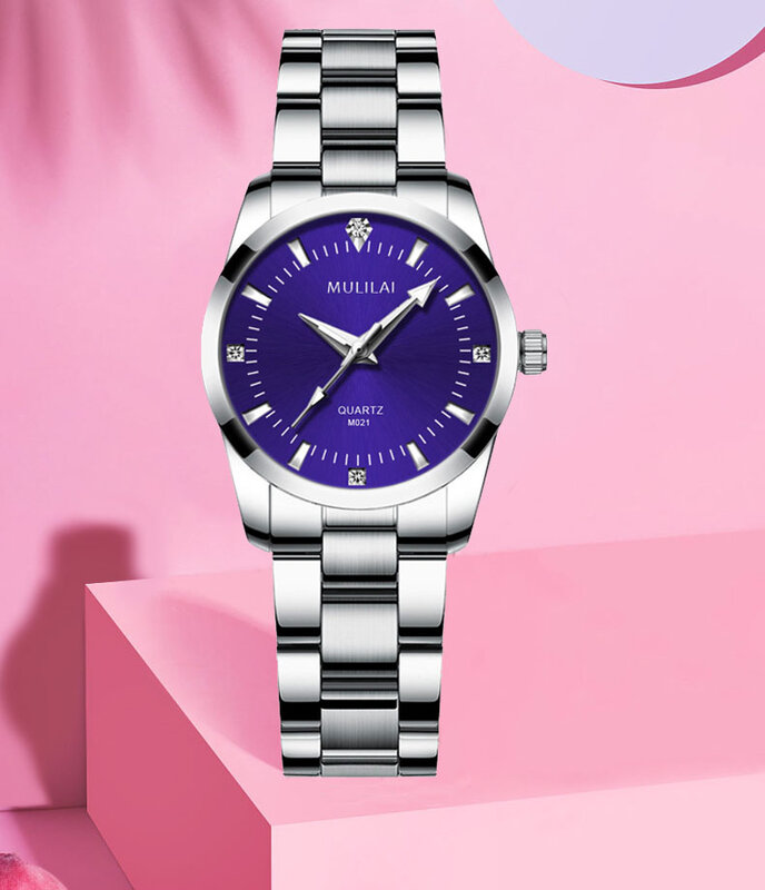 Reloj de pulsera de acero inoxidable con diamantes para mujer, accesorio de lujo, pequeño, a la moda, regalos