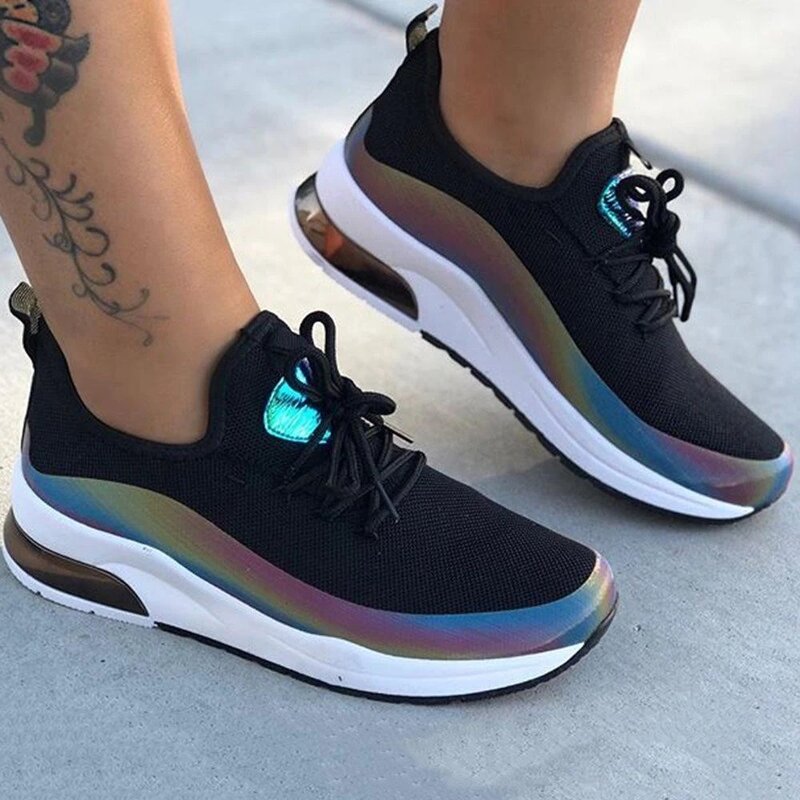 Women's Chunky Sneakers 2020 Fashion Women Platform Lace Up Pink White Vulcanize Shoes Womens Female Trainers Girls Shoes
