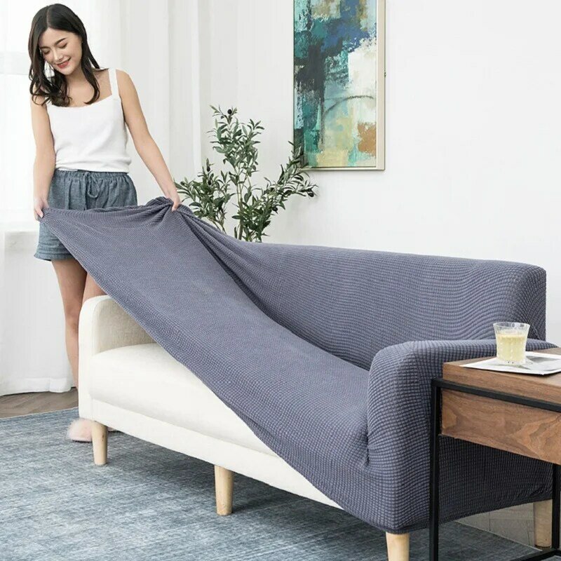 العالمي محبوك غطاء أريكة سميكة واحدة ومزدوجة ثلاثة مقاعد غطاء أريكة غطاء كامل غطاء أريكة L-شكل كرسي غطاء أريكة