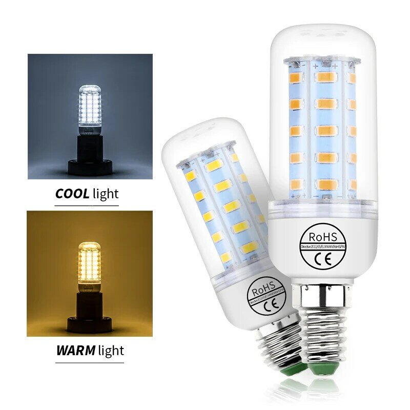 Gu10 lâmpada led e27 spotlight e14 lâmpadas led g9 lampada b22 bombillas economia de energia 220v milho noite bulbo casa iluminação 5730