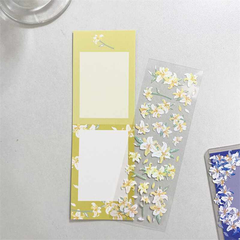 South Korea Ins Lily Sticker Laser Cute Decoration DIY Material Stickers Star Chasing Small Card Cuckoo Sticker Waterproof Flash