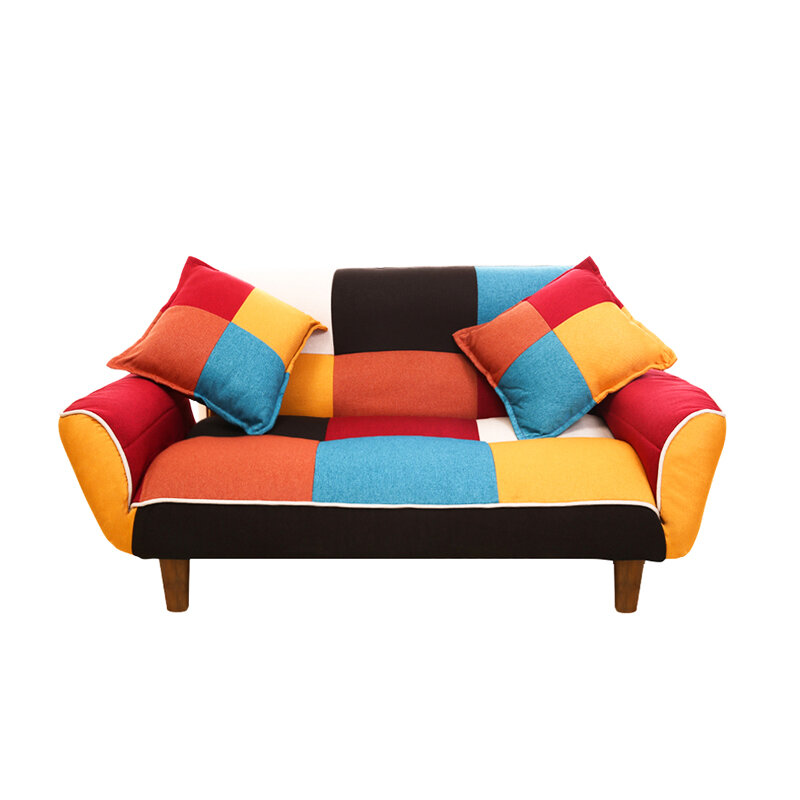 Canapé et causeuse réglables en tissu coloré, meubles de maison pliables, idéal pour salon, chambre à coucher, dortoir