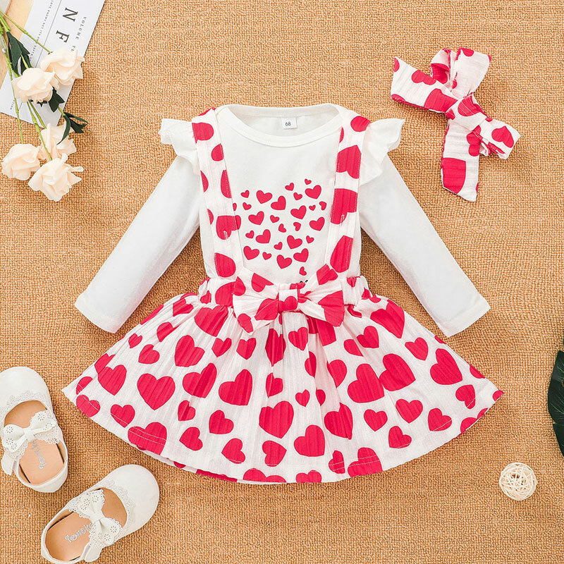 Pakaian Bayi Perempuan Musim Semi & Musim Gugur Pakaian Anak Perempuan Bayi Kartun Setelan Baju Anak Perempuan Atasan + Rok Panjang Katun 3-24 Bulan