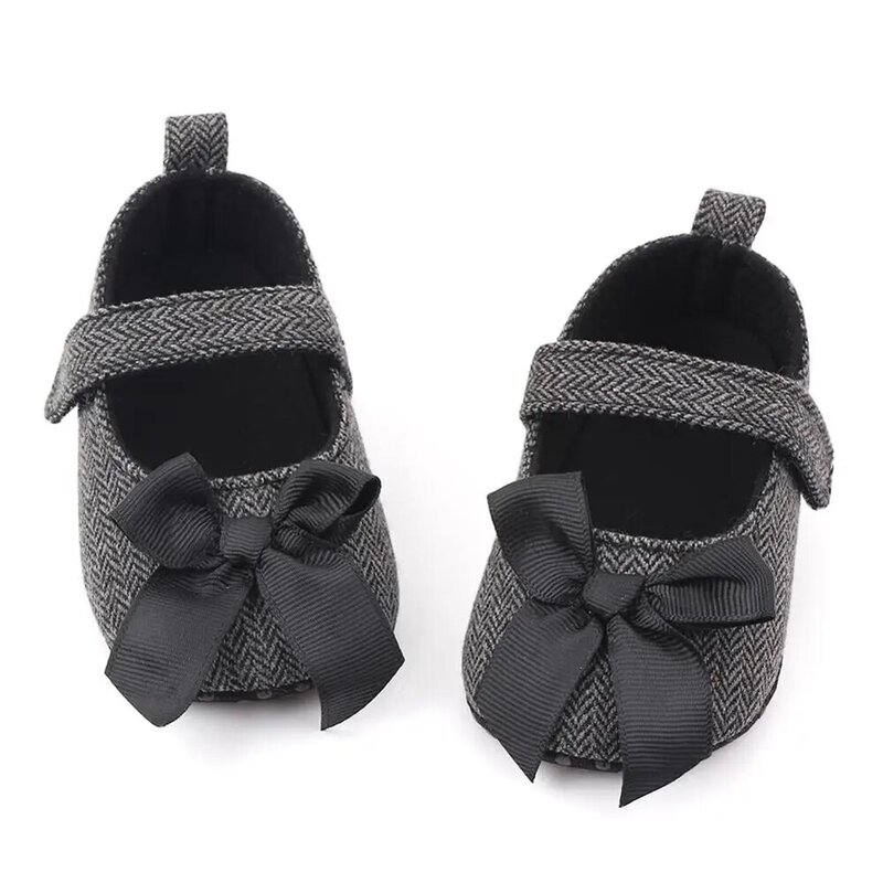 Chaussure de marche antidérapante à semelle souple pour bébé fille, avec nœud papillon, décontractée