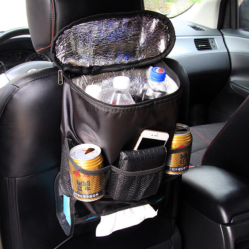 Organizador de asiento trasero de coche para niños, bolsa de almacenamiento impermeable para biberón de bebé, bolsa térmica para asiento de coche, bolsa colgante con múltiples bolsillos